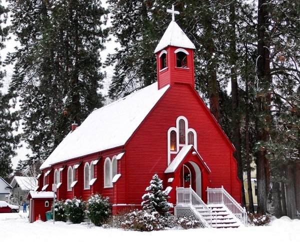 Photo:  red church